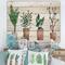 Designart - Duo of Potted Flowers House Plants - Farmhouse Print on Natural Pine Wood